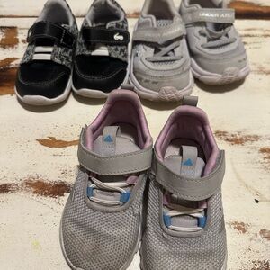 adidas Kids Gray and Pink Sneakers